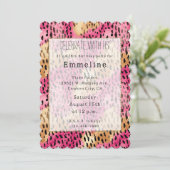 Girly Glam Goud Roze Leopard Kaart (Staand voorkant)