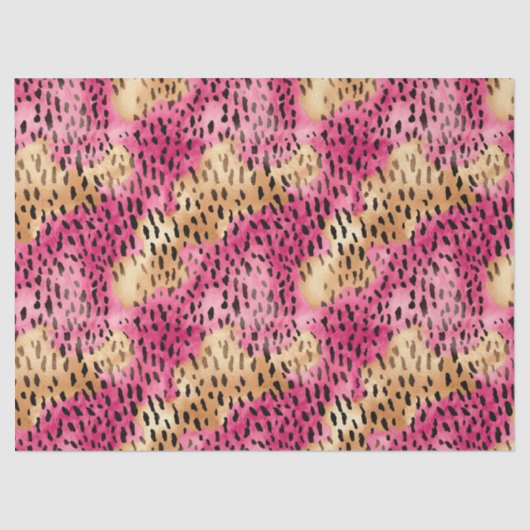 Girly Glam Goud Roze Leopard Tissuepapier (Voorkant)