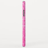 Girly Glam Hot Pink Glitter Sparkles Monogram Case-Mate iPhone Case (Achterkant/rechts)