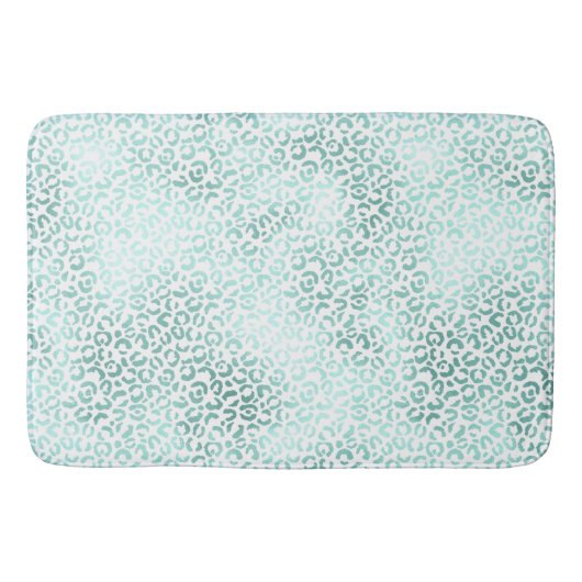 Girly Glam Mint Leopard Print Badmat (Voorkant)