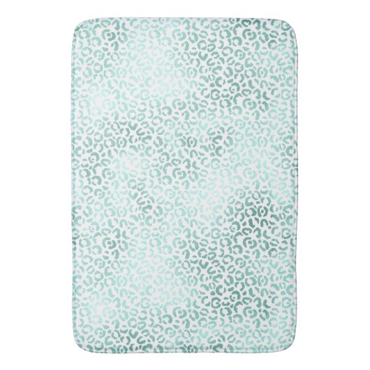 Girly Glam Mint Leopard Print Badmat (Voorkant Verticaal)