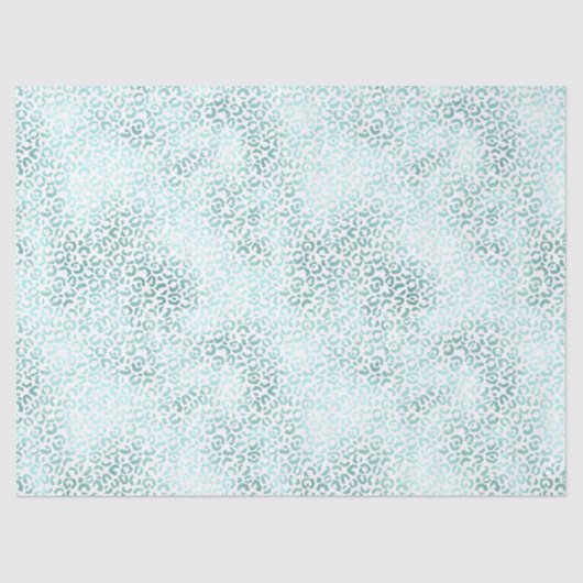 Girly Glam Mint Leopard Print Tissuepapier (Voorkant)