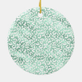Girly Glam Mint White Leopard Print Blush Heart Keramisch Ornament (Achterkant)
