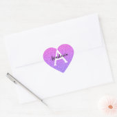 Girly Glam Ombre Paarse Glitter Sparkles Monogram Hart Sticker (Envelop)