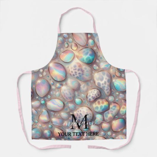 Girly Glam Opal Leopard Print All-Over Print Apron Schort (Voorkant)