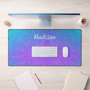 Girly Glam Paarse Blauwgroen Blauwe Glitter Gepers Bureaumat