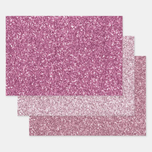 Girly Glam Pink Glitzy Sparkle Glitter Inpakpapier Vel