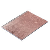 Girly Glam Pink Rose Gold Foil en Glitter Mesh Notitieboek (Linkerzijde)