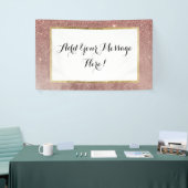 Girly Glam Pink Rose Gold Foil en Glitter Mesh Spandoek (Beurs)