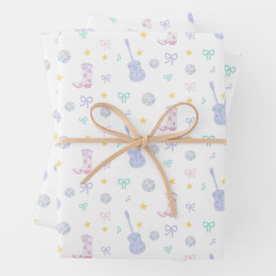 Girly Glam Rockstar Cowgirl Pop Star Party Inpakpapier Vel