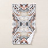 Girly Glam Roos Goud Zilver & Wit Marmer Bad Handdoek (Handdoek)