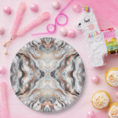 Girly Glam Roos Goud Zilver & Wit Marmer Papieren Bordje (Feest)