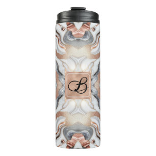 Girly Glam Roos Goud Zilver & Wit Marmer Thermosbeker