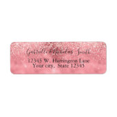 Girly Glam Roze Glitter Glitz Etiket (Voorkant)