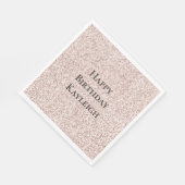 Girly Glam Roze Glitter Verjaardag Servet (Hoek)