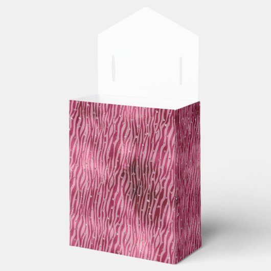 Girly Glam Roze Glitzy Stippen Zebra Print Bedankdoosjes (Geopend)