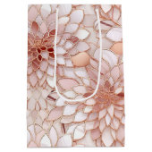 Girly Glam Roze Rose Goud Bloemen Medium Cadeauzakje (Achterkant)