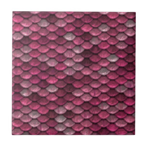 Girly Glam Roze Zeemeermin Schalen Draak Patroon Tegeltje