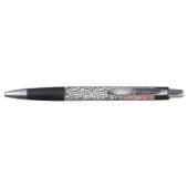Girly Glam Roze Zwart Wit Luipaard Print Glitter Pen (Achterkant)