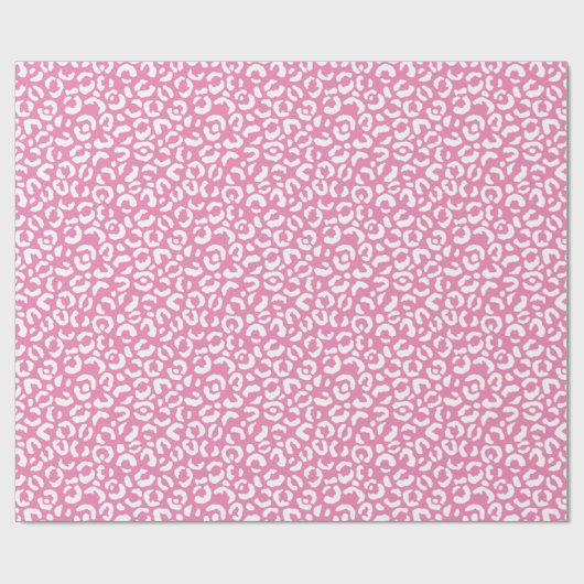 Girly Glam White Pink Leopard Print Cadeaupapier (Vlak)
