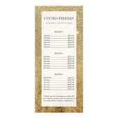 Girly Glamoureuze Gold Foil en Glitter Mesh Reclamekaart (Voorkant)