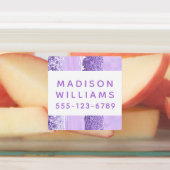 Girly Glitter Chic Modern Personalized Waterproof Labels (Aangebracht)