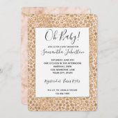 Girly Glitter Gold Peach-kleurenprinter Kaart (Voorkant / Achterkant)