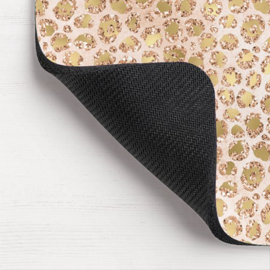 Girly Glitter Gold Peach-kleurenprinter Muismat (Hoek)