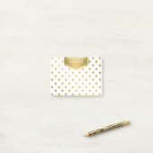 Girly Glitter Gold Polka Dots Pattern Monogram Post-it® Notes (Op bureau)