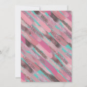 Girly Glitter Paint Brushstroke Roze Blauwgroen Sw Kaart (Achterkant)