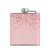 Girly Glitter Personalized Blush Pink Monogram Heupfles (Achterkant)