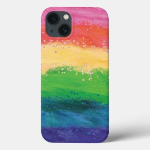 Girly Glitter Rainbow iPhone 13 Hoesje