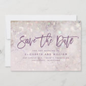 Girly glitter roze chic elegant roos goudbruiloft save the date (Voorkant)
