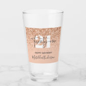 Girly glitter sprankeling moderne 21e verjaardag glas (Voorkant)