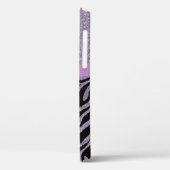 Girly Glitter Zebra Animal Print Patroon Aangepast Case-Mate iPhone Case (Achterkant / Links)