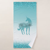 Girly Glitz Aqua Turquoise Parties scintillant Uni (Serviette de bain)