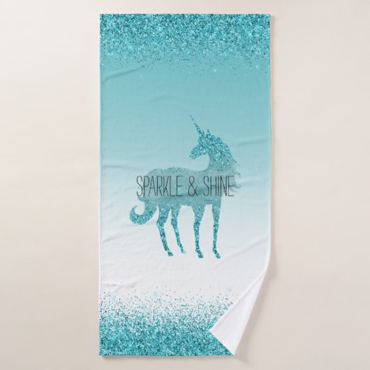 Girly Glitz Aqua Turquoise Parties scintillant Uni (Serviette de bain)