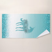 Girly Glitz Aqua Turquoise Parties scintillant Uni (Serviette de bain)