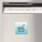 Girly Glitzy Glitter Aqua Unicorn Magneet (Insitu (Vaatwasser))