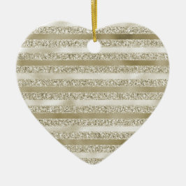Girly Glitzy Glitter Glam Gouden Strepen Keramisch Ornament