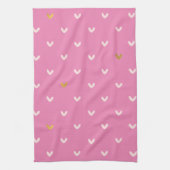 Girly Gold Blush Roze Harten Theedoek (Verticaal)