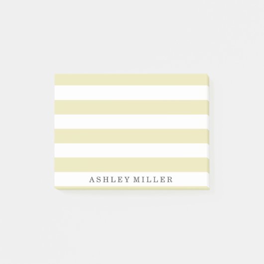 Girly Gold Classic Stripes Monogram Post-It Notes (Voorkant)