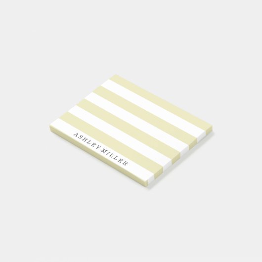Girly Gold Classic Stripes Monogram Post-It Notes (Schuin)