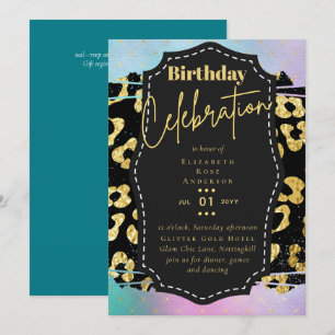 Girly Gold Glitter Animal Print elke dag op elke l Kaart