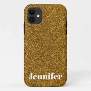 Girly Gold Glitter Custom iPhone 11 Hoesje