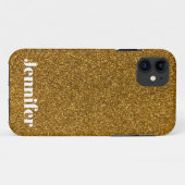 Girly Gold Glitter Custom Case-Mate iPhone Case (Achterkant (horizontaal))