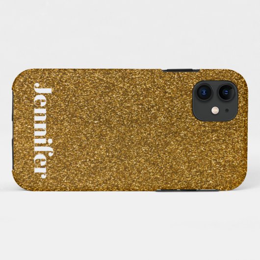 Girly Gold Glitter Custom Case-Mate iPhone Case (Achterkant (horizontaal))