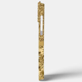 Girly Gold Glitter Stars Monogram Case-Mate iPhone Case (Achterkant / Links)