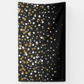  Girly Gold Glitter Stippen Illustratie Spandoek (Verticaal)