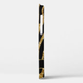 Girly Gold Glitter Tiger Stripe Name Case-Mate iPhone Case (Achterkant / Links)